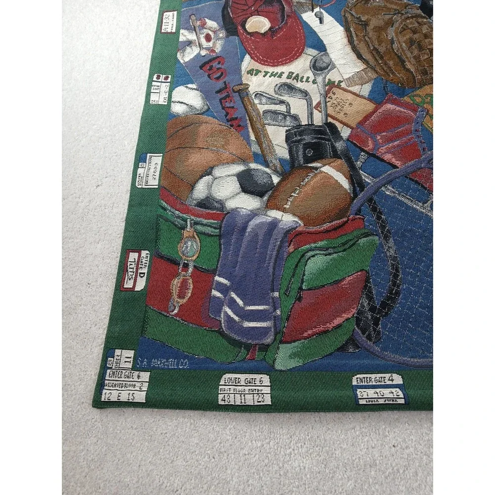 Vintage Game Day Tapestry Wall Hanging Sports Football Man Cave Boys Room USA